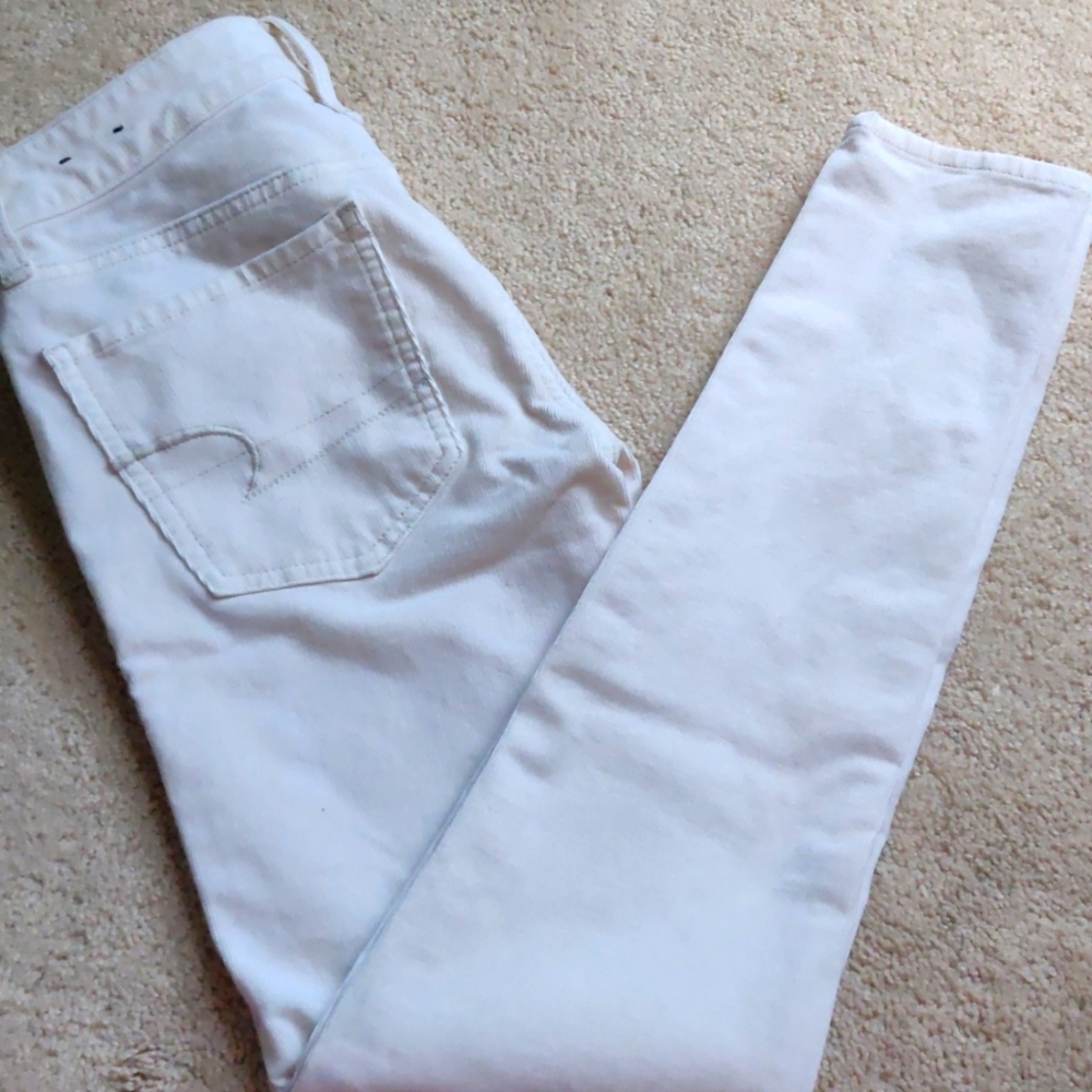 American Eagle Outfitters off white corduroy leggings size 0 Regular